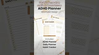 ADHD Planner, Daily Planner & Habit tracker. Printable digital download #adhd #planner #printable