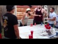 Backyard civil war beer pong