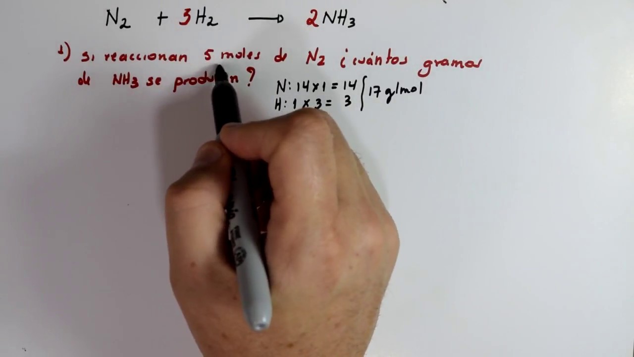 Estequiometría Cálculos Mol-Gramos en una reacción Química - YouTube