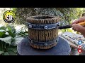 MAKING BEAUTIFUL CEMENT BARREL TYPE POT / DIY AMAZING CREATIVE IDEAS