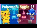 Tiles Hop - Pokemon Red/Blue - Pikachu VS Super Sonic The Hedgehog. V Gamer