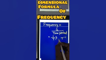 Trick to find Dimensional formula of Frequency in telugu