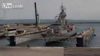 LiveLeak com   HMAS Perth Docking Timelapse