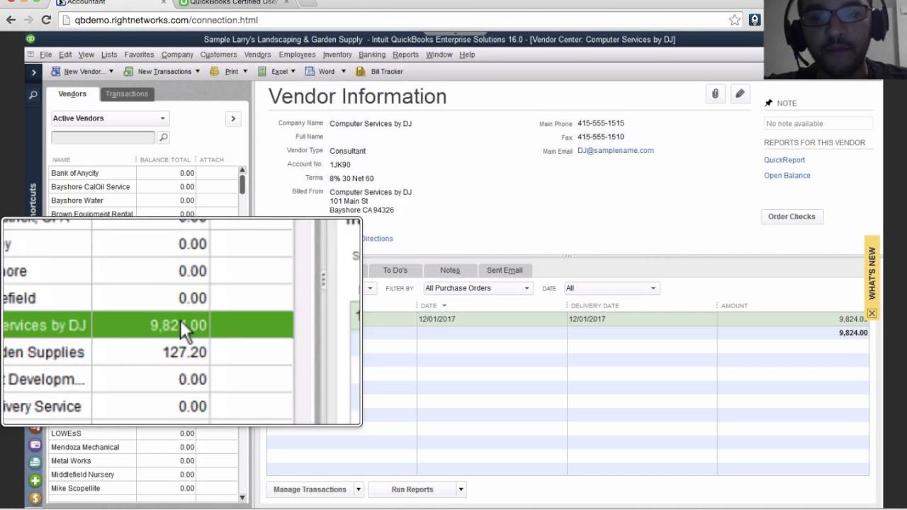 QuickBooks Desktop Tutorial Purchase Workflow Purchase Orders, Item
