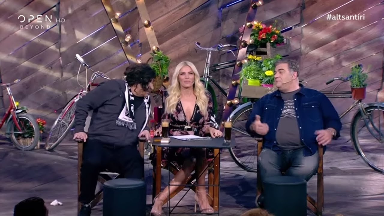 Η Κατερίνα Καινούργιου παρέα με τους Δημήτρη Σταρόβα & Λάκη Λαζόπουλο στο Αλ Τσαντίρι Νιουζ 16/4/19