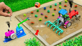 diy mini tractor making modern agriculture cultivator machine for Paddy farming @sanocreator