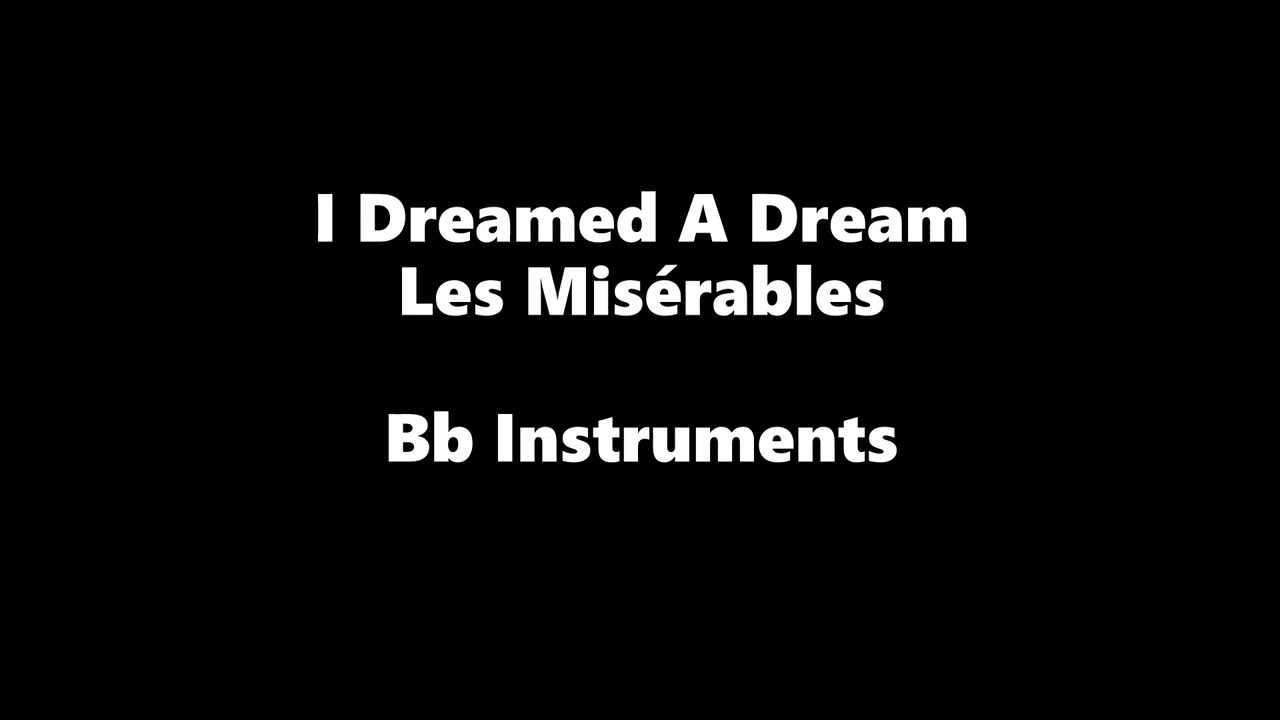 I Dreamed a Dream Bb Instruments Sheet Music Backing Track Play Along Partitura