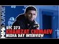 Khamzat Chimaev reacts to Kamaru Usman training Gilbert Burns, more | UFC 273 media day