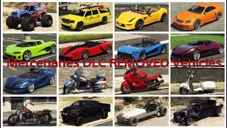 GTA Online: Mercenaries DLC REMOVED Vehicles w/Pictures