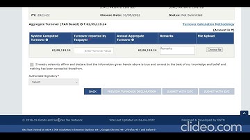 Action to be taken regarding Estimated turnover and Aggregate Annual Turnover shown in GST portal