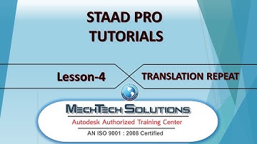 Staad Pro Tutorials Lesson 4 (CREATE FRAME USING TRANSLATION REPEAT METHOD)