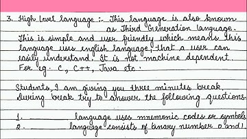Categories of computer languages, Computer, Class 6