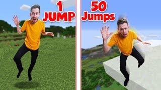 Minecraft Survival Except Every Time You Jump You Jump Higher!