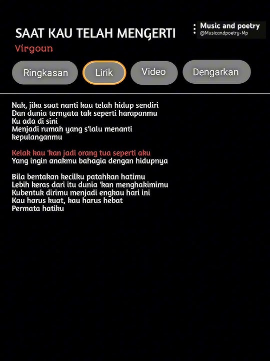 Bagian 231 || Virgoun - Saat kau telah mengerti #lirikmusik #liriklagu #liriklaguindo #fypシ゚viral