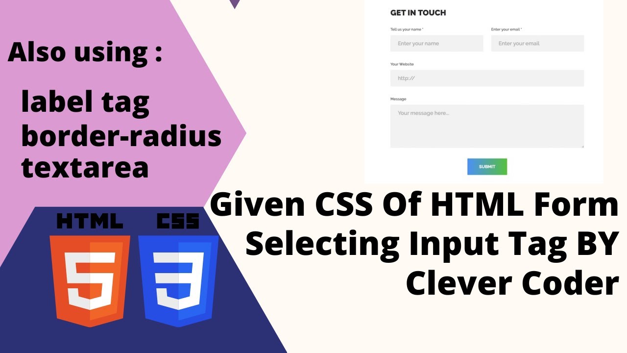 Given CSS Of HTML Form | Selecting Input Tag Via Type | Bangla Video ...