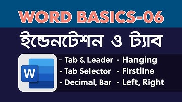 Paragraph formatting-2 || Indentation || First Line | Hanging Indent || Tab || Tab Stops | Selector