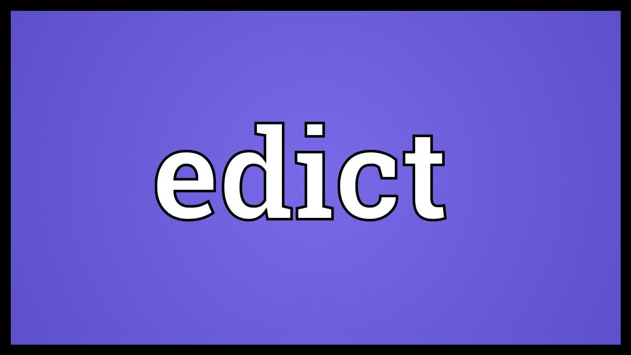 Edict Meaning - YouTube