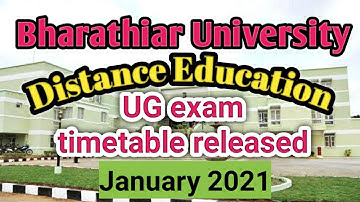 Distance education UG  exam timetable January 2021 || Bharathiar University