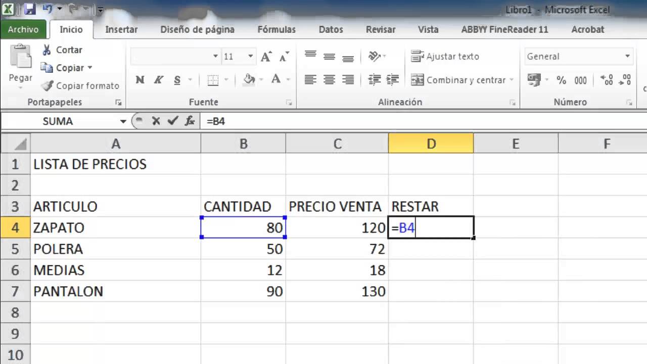 Cómo restar en Excel • Excel Total