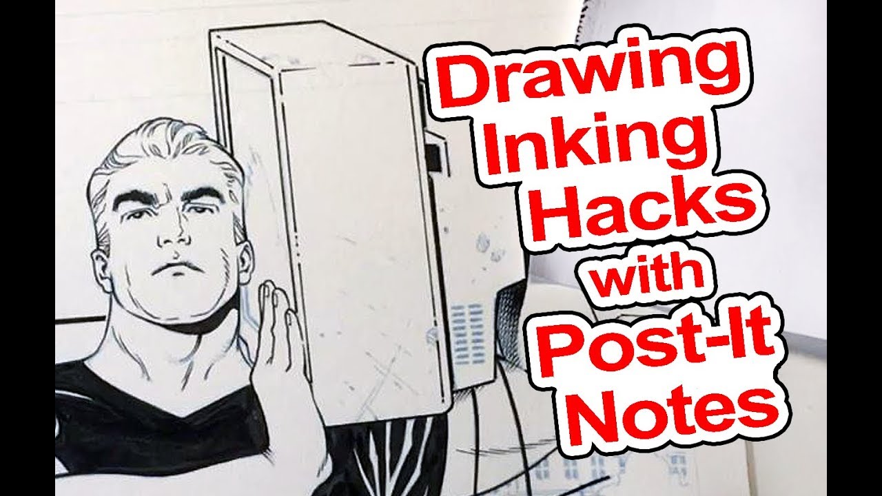 How to ART Drawing and Inking HACKS with Post-It Notes. - YouTube