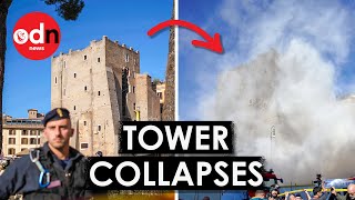 Shocking Footage of Medieval Tower Collapsing in Rome | Torre dei Conti Tragedy