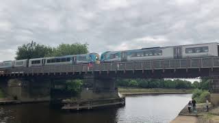 Class 185 Trans Pennine Express crossing the Scarborough Bridge, York for Scarborough
