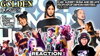 картинка: EJAE, Одри Нуна Рей Ами ХАНТРИКС из KPop Demon Hunters: Golden Reaction Реакция ARMYMOO