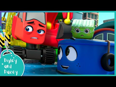 River Trouble 🚧 🚜 | Digley and Dazey | Kids Construction Truck Cartoons