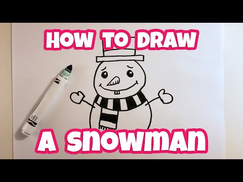 How to Draw a Cute Cartoon Snowman - Easy Drawing for Kids & Beginners | Otoons.net