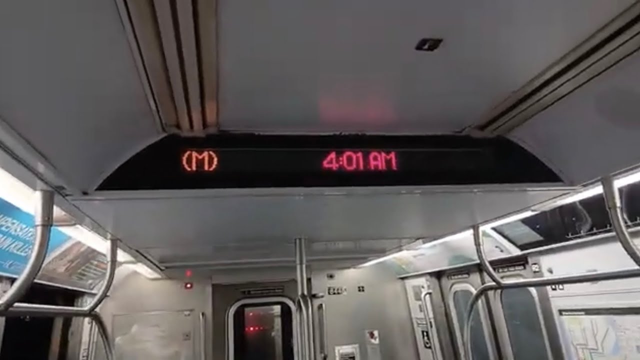(Late night ride) R160A (M) train ride from Myrtle Av-Broadway to Middle Village-Metropolitan Avenue