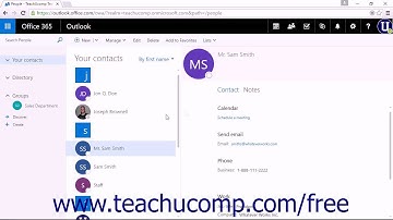 Outlook on the Web Tutorial Linking Contacts Microsoft Training