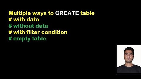 #sql - Multiple ways to create table in #database | with data, without data, with filter condition