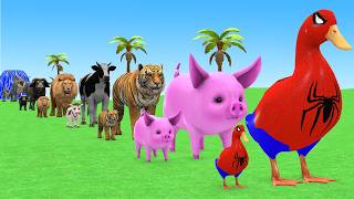Long Slide Game With Cow Elephant Gorilla Hippopotamus Tiger 3d Animal Game Funny 3d Animals screenshot 5