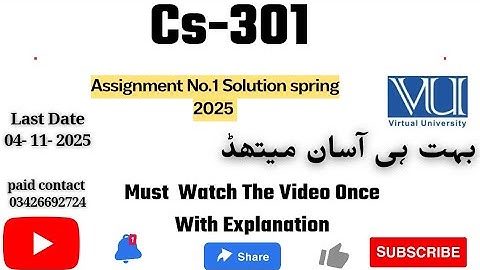 CS301 – Data Structures Assignment No.1 Solution Semester: FALL 2025 paid Whatsapp 03426692724