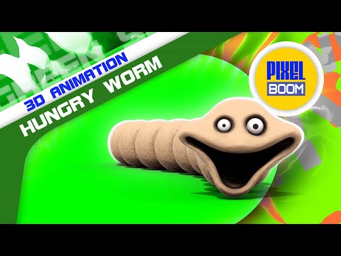 Green Screen ROBLOX Hungry Worm 3D Animation PixelBoom