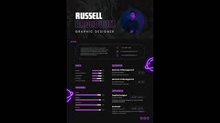 Black Purple Modern Neon Graphic Designer Cv Resume  Modern Design