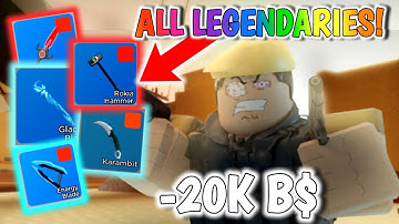 I SPENDED 20,000 B$ TO UNLOCK ALL LEGENDARIES WEAPON (MELEE) in ARSENAL! | ROBLOX
