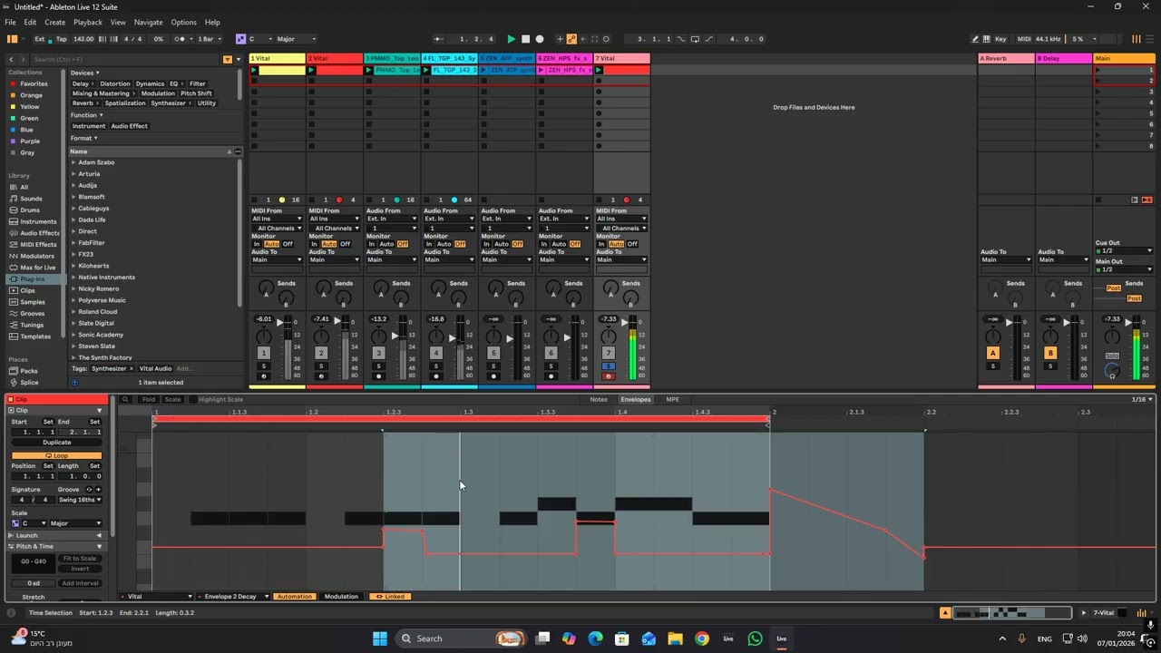 Goa trance kick and bass design but only with vital