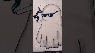 cool smoking ghost drawing 👻 #shorts #drawing