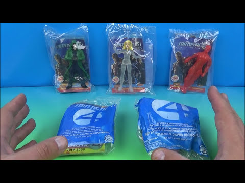 2005 THE FANTASTIC 4 SET OF 5 BURGER KING KID&rsquo;S MEAL MOVIE TOY&rsquo;S VIDEO REVIEW