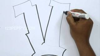 How to Draw Graffiti Letter V