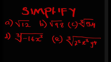SIMPLIFYING RADICALS