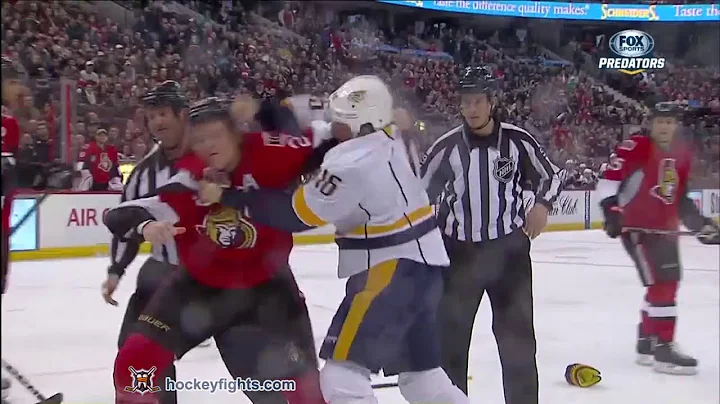 Rich Clune vs Chris Neil Mar 10, 2014