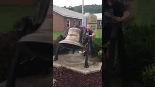 Ringing the church bell with Grandpa!