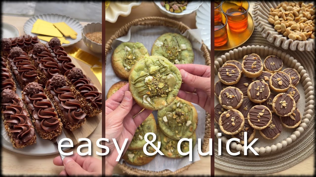 SNICKERS COOKIES (NO BAKE) | EASY NO BAKE FERRERO ROCHER | PISTACHIO CHEESECAKE COOKIES