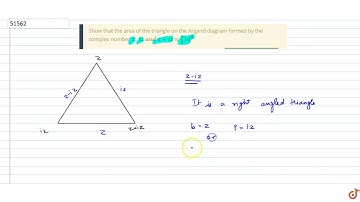 "Show that the area of the triangle on the Argand diagram formed by the   complex number `z ,i za n