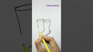 How to draw boots  #shorts #cartoonhub