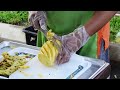 How to Cut Pineapple Correctly by Pineapple Street Vendor