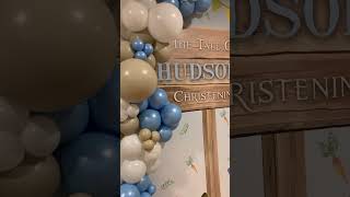 Peter Rabbit Themed Christening #ballooncompany #eventstylist #peterrabbitballoons #balloonarch