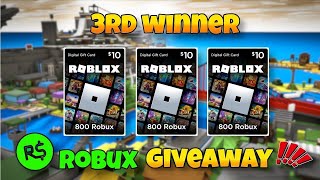 3RD Winner for 800 Robux Giveaway! | Roblox | SUPER EASY FREE 2,400 ROBUX GIVEAWAY 💥 🎉 lesgoooo screenshot 2